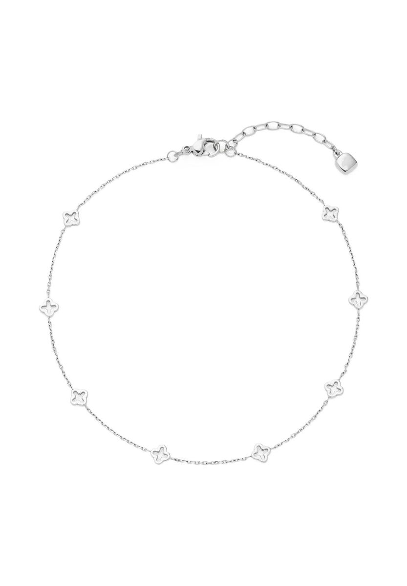 Edelstahl-Fußkettchen mit Kleeblatt-Anhänger