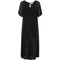 Schimmerndes schwarzes Midikleid mit Ärmeln