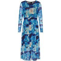 Blaues Mesh-Kleid mit abstraktem Print
