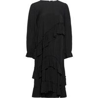 Elegantes, gestuftes Midi-Kleid mit Rüschen