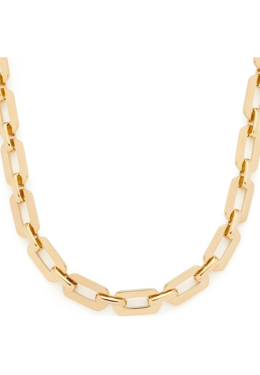 Goldene Gliederkette mit flachen Gliedern