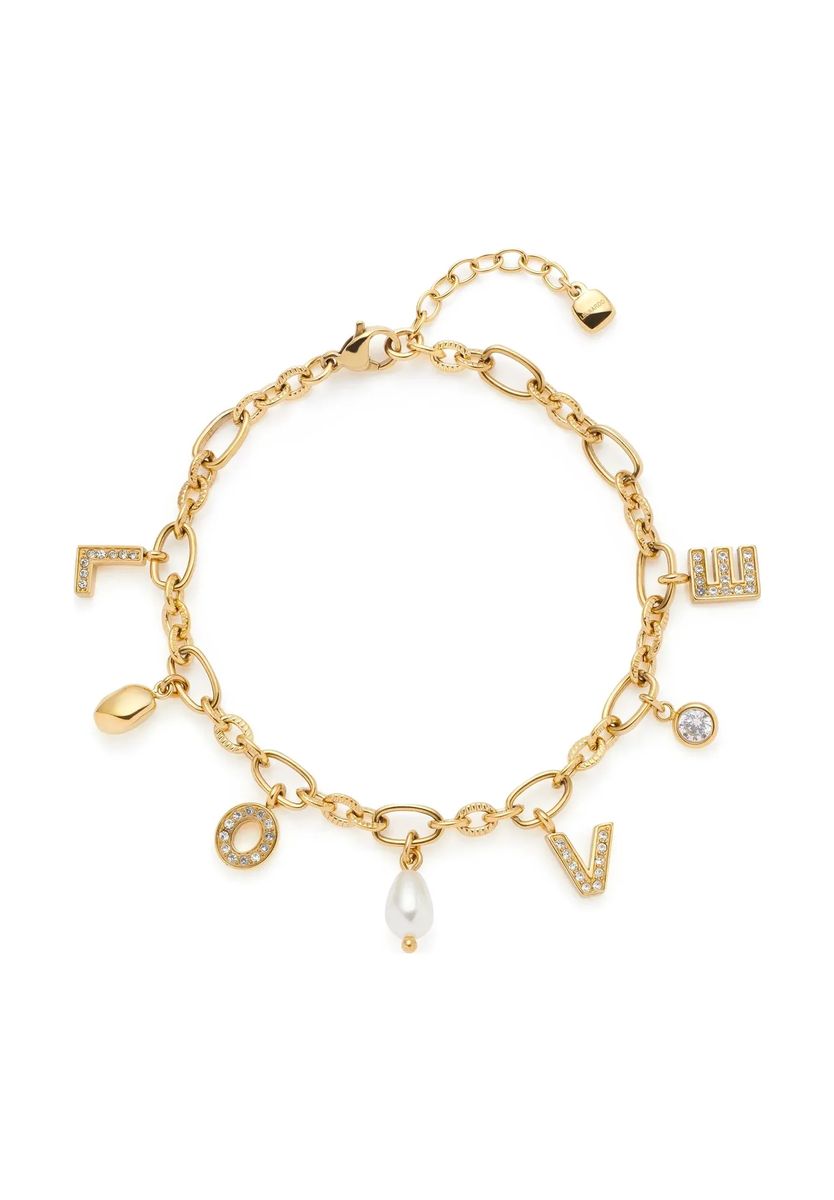 Goldplattiertes Edelstahl-Gliederarmband