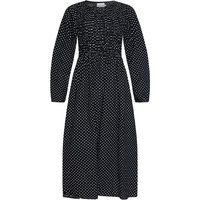 Klassisches gepunktetes Langarmkleid
