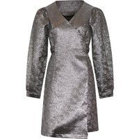 Metallisch Umstandswickelkleid mit Gürtel