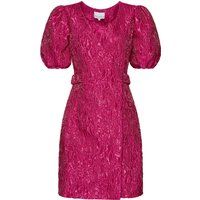 Florales Jacquard-Minikleid mit Gürtel