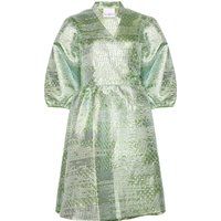 Funkelndes grünes Midi-Kleid mit Empire-Taille