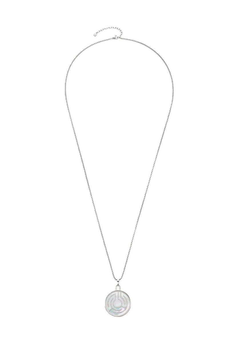 Moderne Edelstahl-Halskette mit Labyrinth-Anhänger