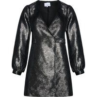 Metallic Mini-Wickelkleid mit Gürtel