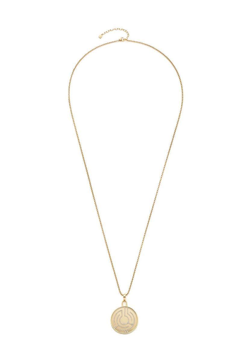 Gold Labyrinth Medaillon Anhänger Halskette