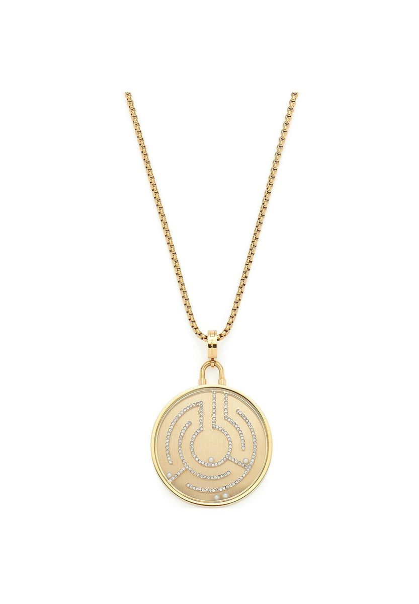 Gold Labyrinth Medaillon Anhänger Halskette