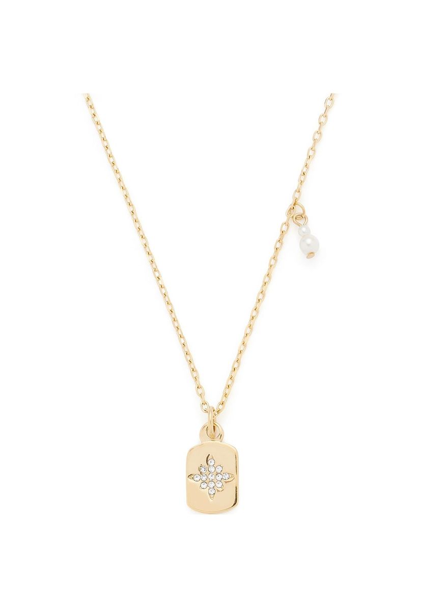 Quadratische Halskette mit Kristallstern-Anhänger