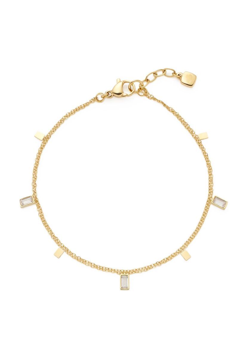 Zartes goldfarbenes Edelstahl-Charm-Armband