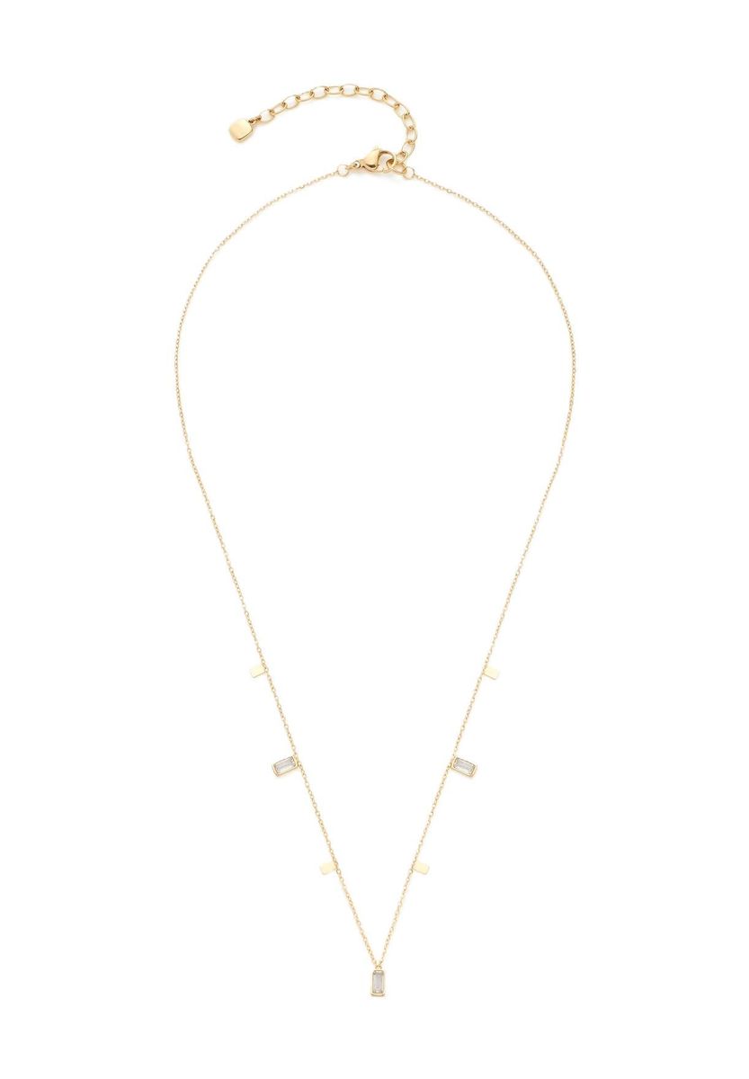 Zarte Goldkette mit geometrischen Anhängern
