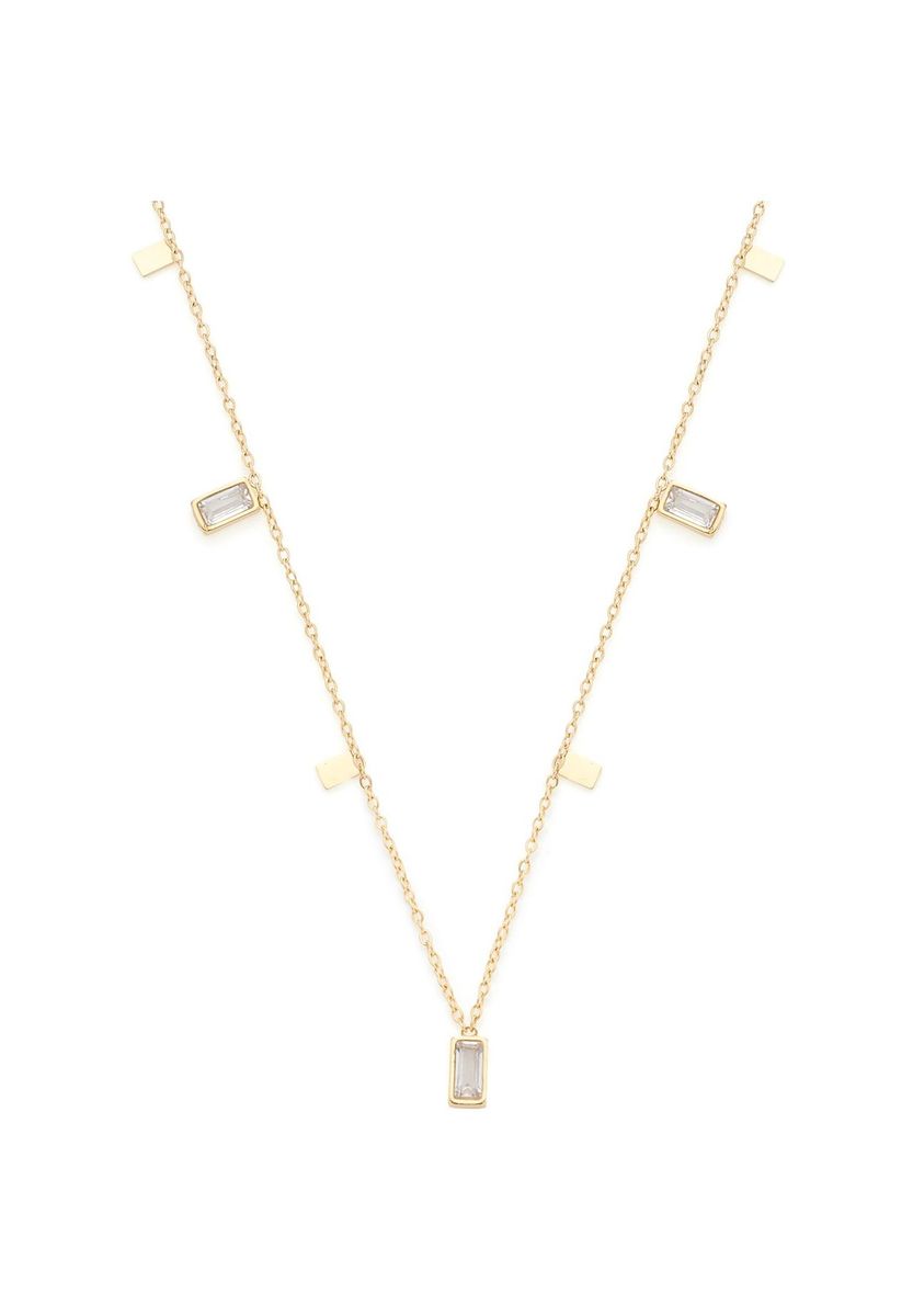 Zarte Goldkette mit geometrischen Anhängern