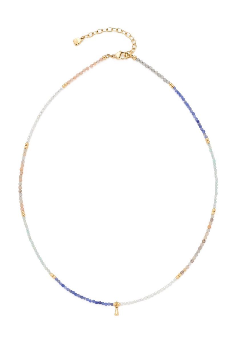 Multicolor Perlen Zarte Edelstahl Halskette