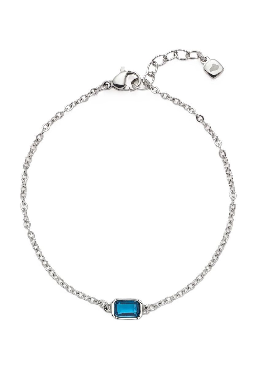 Filigranes Edelstahlarmband mit blauem Edelstein