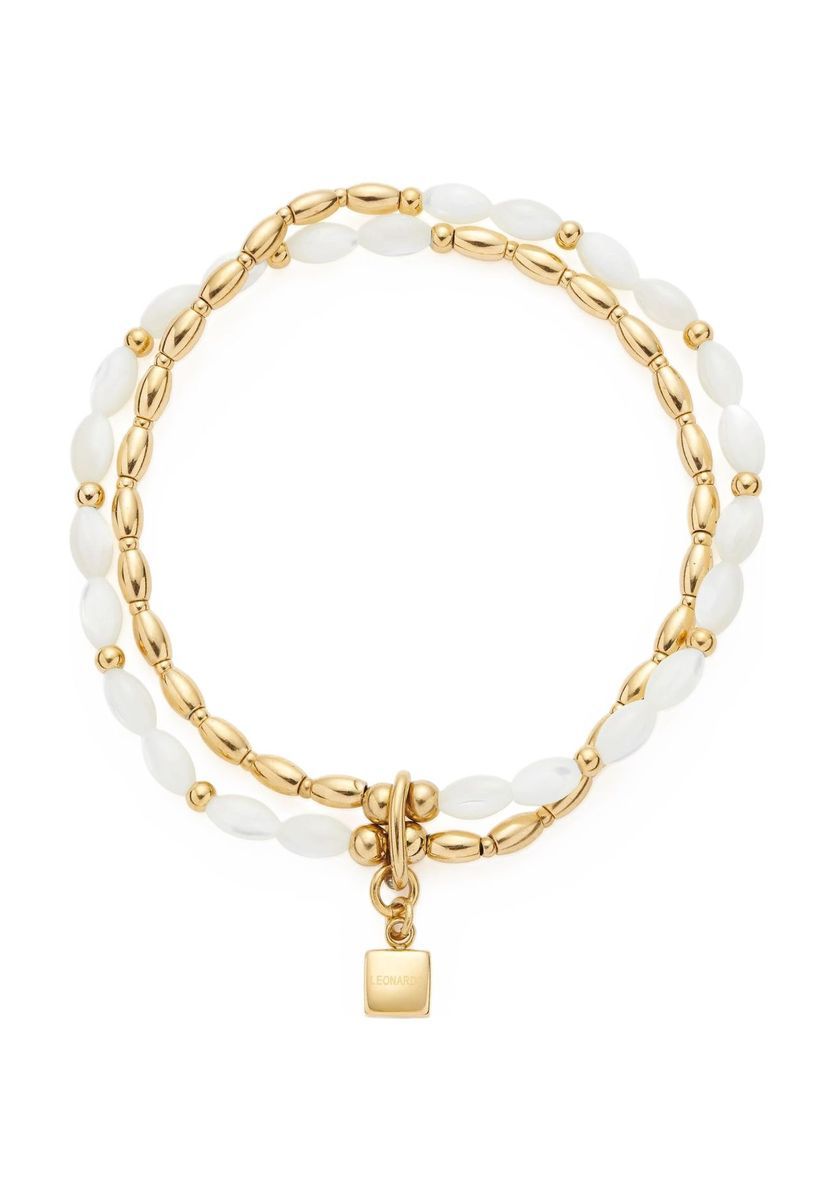 Goldenes Edelstahl Perlenarmband