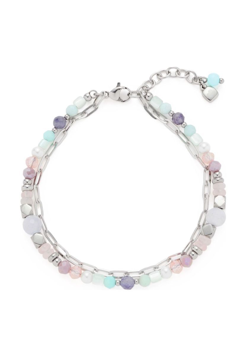 Perlenkettenarmband mit Pastellakzenten
