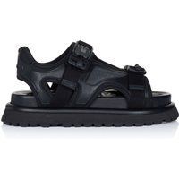 Schwarze Sandalen mit verstellbaren Riemen