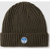 Rippstrickmütze mit Logo-Patch