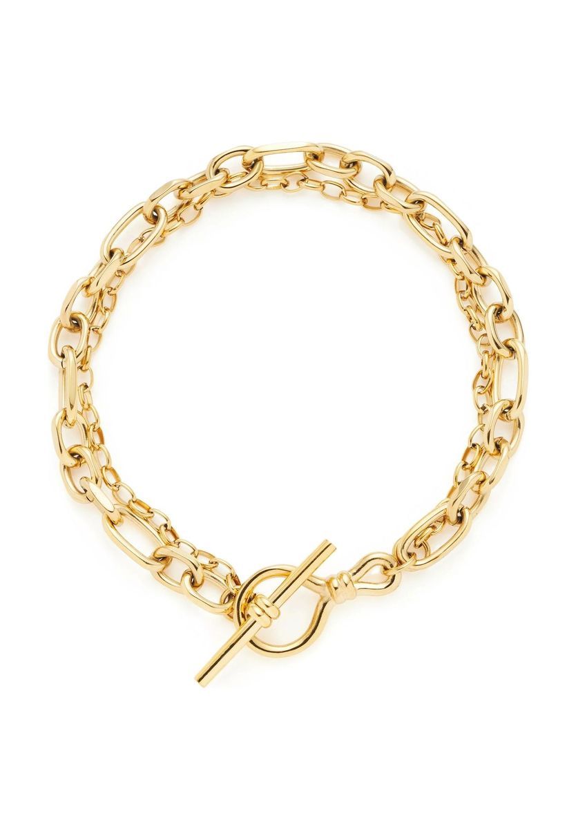 Goldfarbenes Edelstahl-Gliederarmband