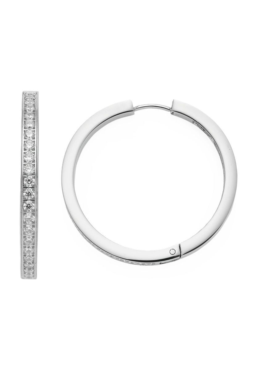 Kristallverziertes Creolen-Ohrringe