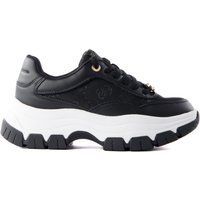 Schwarze klobige Plateau-Sneakers für Damen