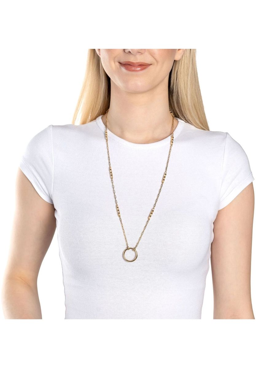 Goldfarbene Halskette mit Ringanhänger