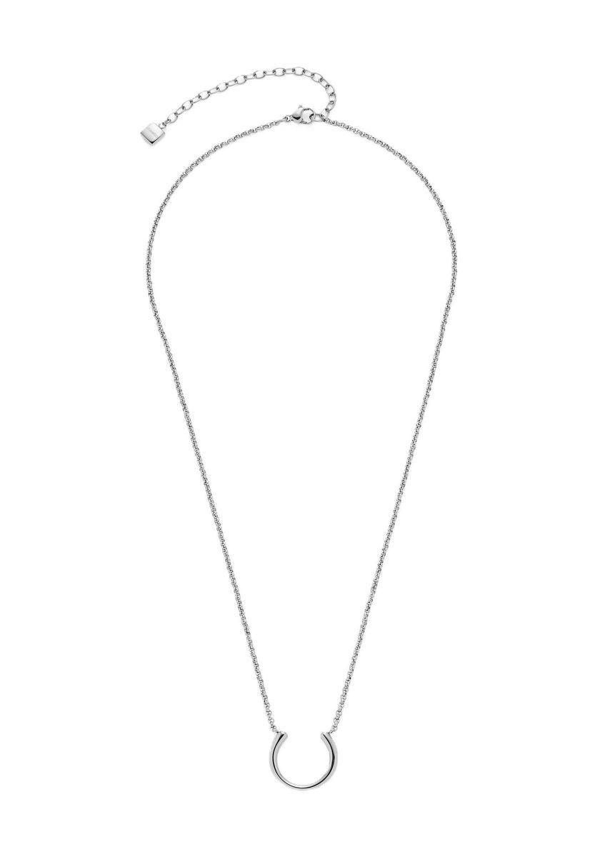 Minimalistische Hufeisen-Halskette Silber Finish