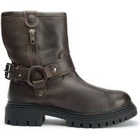 Robuste braune Leder-Stiefeletten