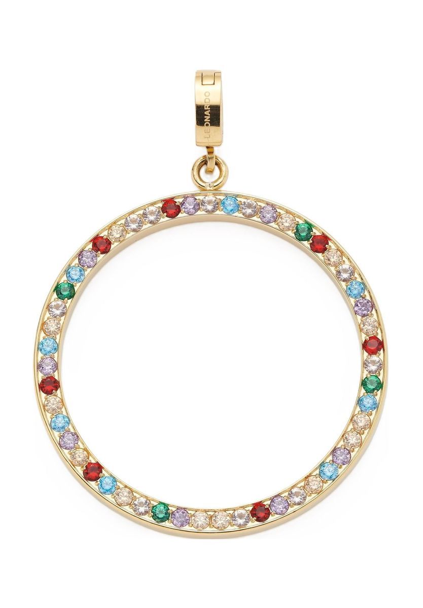 Mehrfarbiger Kreisanhänger mit Kristallakzent
