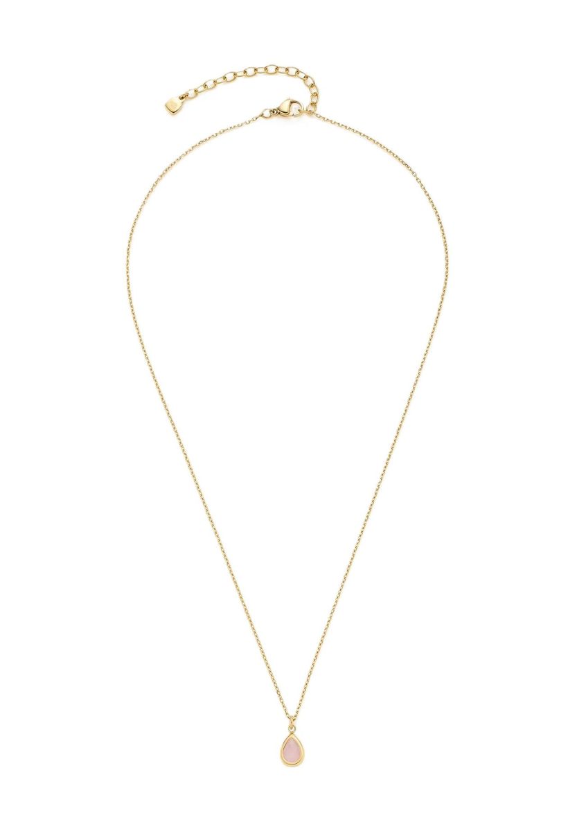 Tropfenanhänger-Halskette mit facettiertem Stein