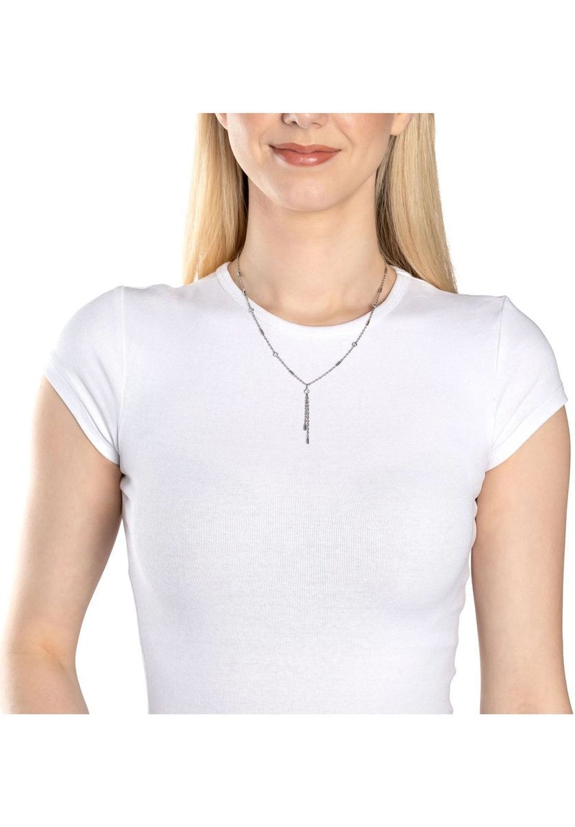 Zarte Y-Halskette mit Kristallen