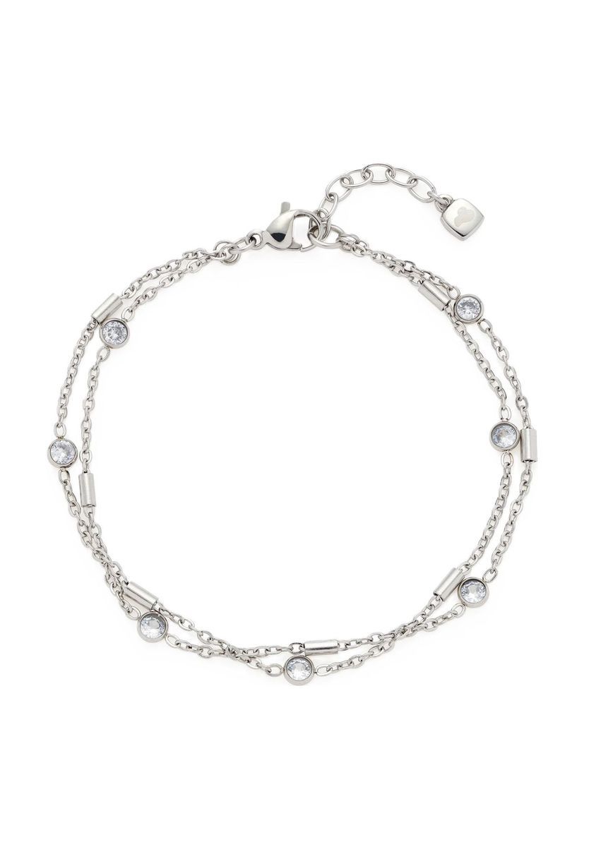 Zartes Silberkettenarmband mit Kristallen