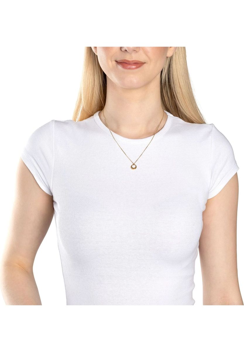 Minimalistische Halskette mit goldenem Ringanhänger