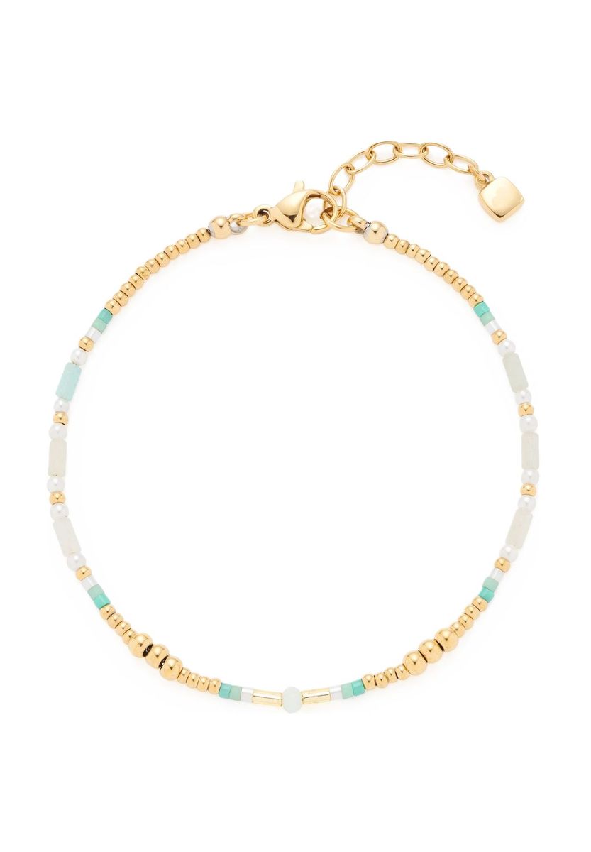 Goldperlenarmband mit Jadeakzenten