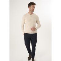 Langärmliger Strickpullover mit Knopfleiste