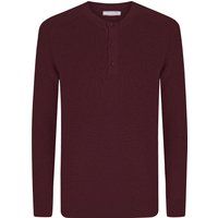 Langärmliger Strickpullover mit Knopfleiste