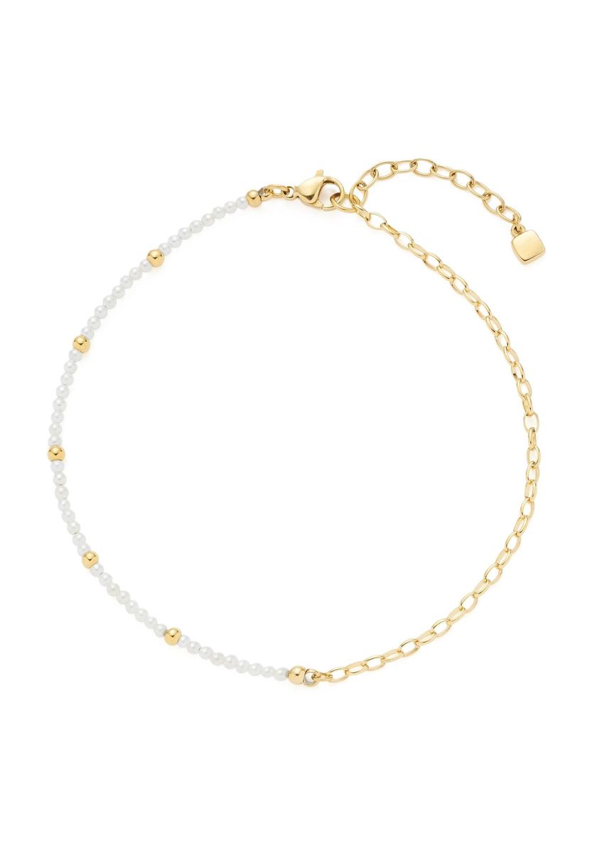 Perlen- und Ketten-Goldfußkettchen