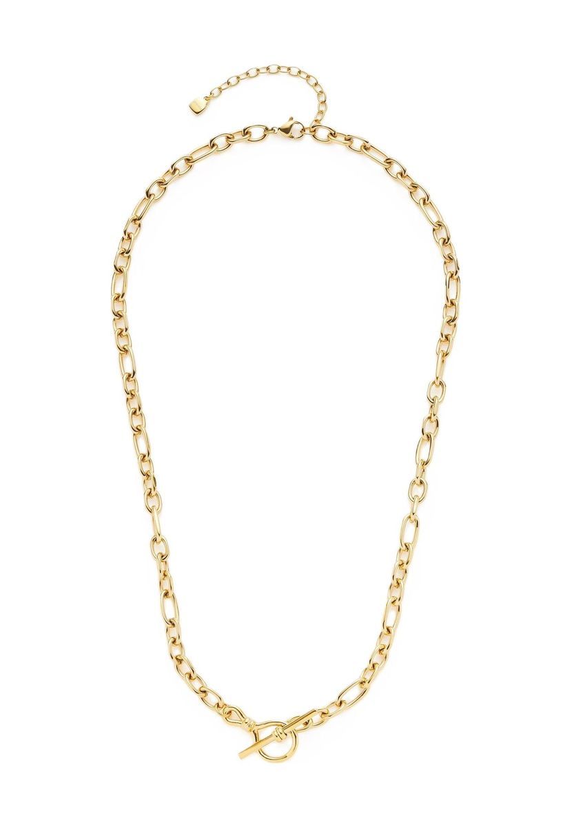 Goldplattierte Figaro Kette mit Knebelverschluss