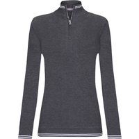 Damen Strickpullover mit halbem Reißverschluss