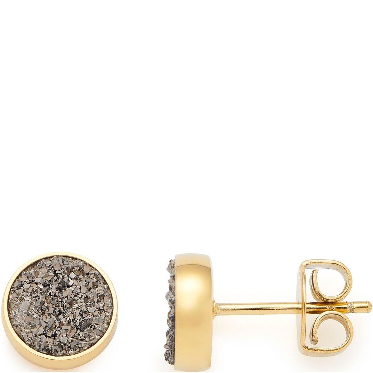 Runde Druzy Achat Ohrstecker