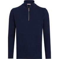 Klassischer Baumwollpullover mit halbem Reißverschluss