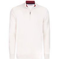 Klassischer Baumwollpullover mit halbem Reißverschluss