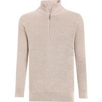Klassischer Baumwollpullover mit halbem Reißverschluss