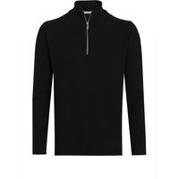 Klassischer Baumwollpullover mit halbem Reißverschluss