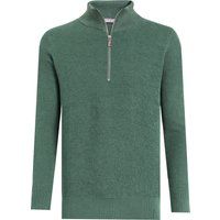 Klassischer Baumwollpullover mit halbem Reißverschluss