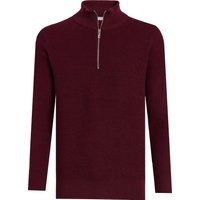 Klassischer Baumwollpullover mit halbem Reißverschluss