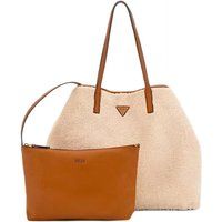 Beige Handtaschen-Set mit Teddyfelloptik