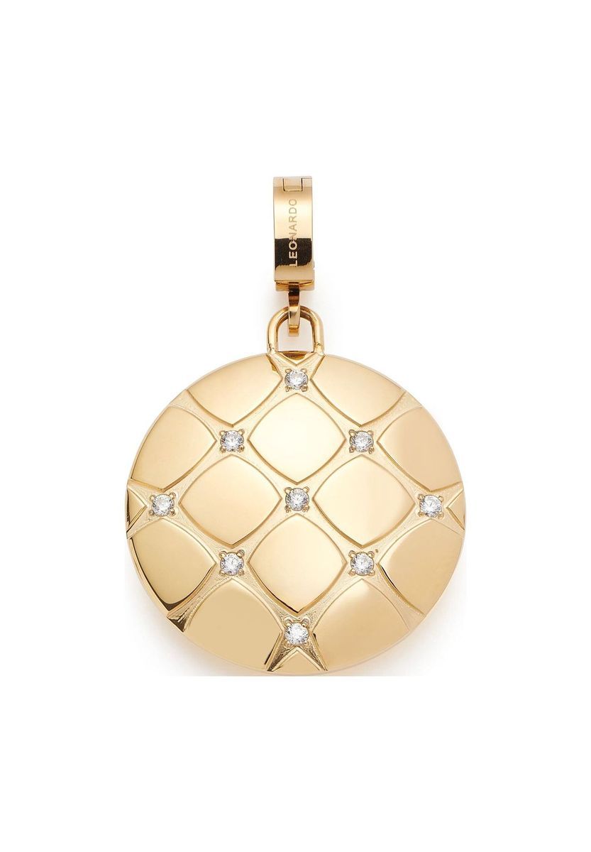 Goldener runder Anhänger mit Steppmuster